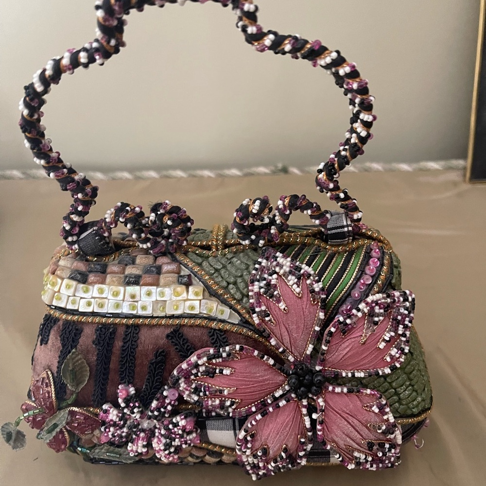 Mary Francis purse with beaded handles. Excellent condition. Beautiful colors
